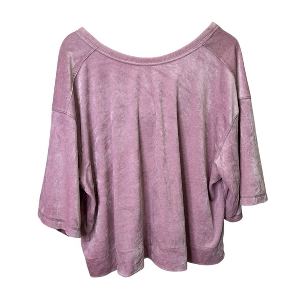Free People Valerie Mauve Velvet Oversized Tee Size Small - Picture 3 of 10